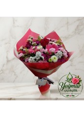 Kırmızı Gül & Pembe Gerbera Harmanı Buket